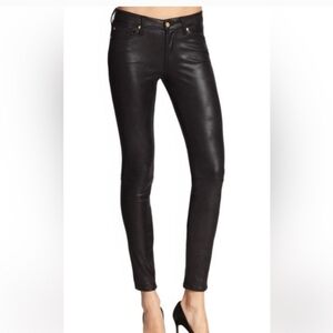 New! 7 For All Mankind (7's) B(air) Coated Black Highwaisted Skinny Jeans 27